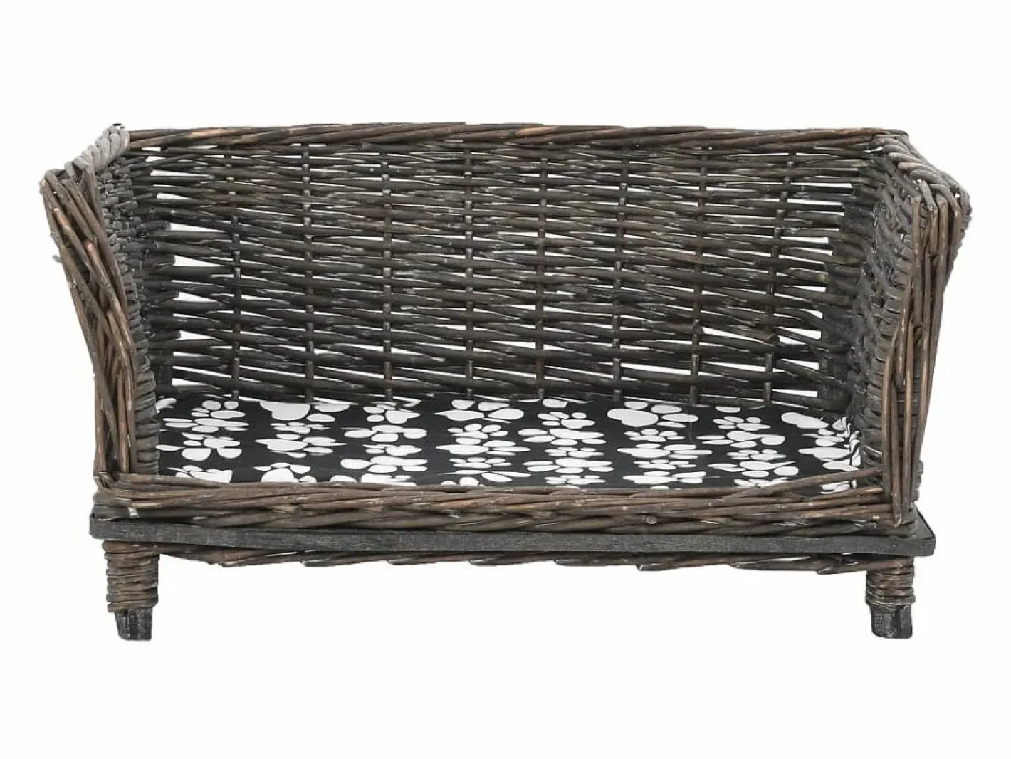 Clicnbuy Cesta para perros con cojín sauce natural 50x33x30 cm Gris Best