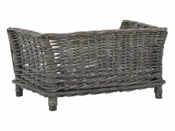 Clicnbuy Cesta para perros con cojín sauce natural 50x33x30 cm Gris Best