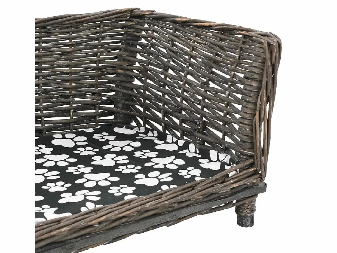 Clicnbuy Cesta para perros con cojín sauce natural 50x33x30 cm Gris Best