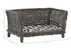 Clicnbuy Cesta para perros con cojín sauce natural 50x33x30 cm Gris Best
