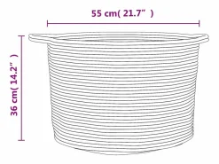 Cesta para ropa beige y blanca Ø55x36 cm algodón^ Clearance