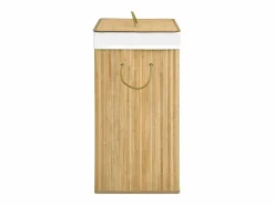 Cesta para ropa con 2 secciones de bambú 100 L^ Hot