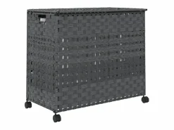 Cesto De Ropa|Cesta para ropa con ruedas 66x35x60 cm resina tejida