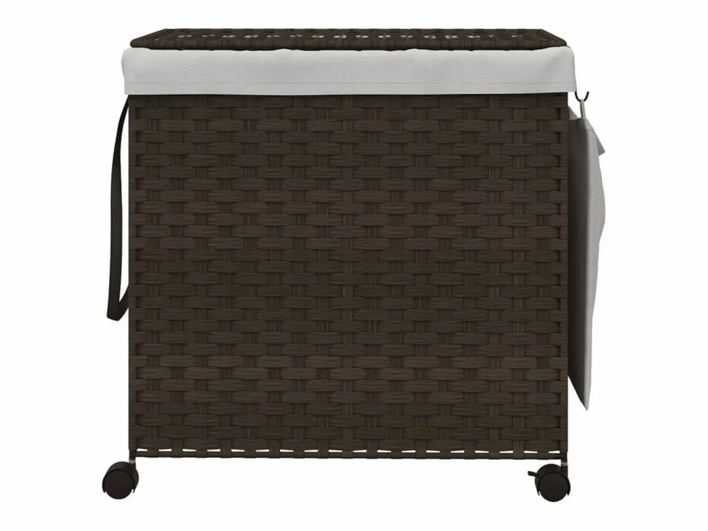 Cesto De Ropa|Cesta para ropa con ruedas marrón oscuro 60x35x60,5 cm