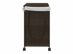 Cesto De Ropa|Cesta para ropa con ruedas marrón oscuro 60x35x60,5 cm