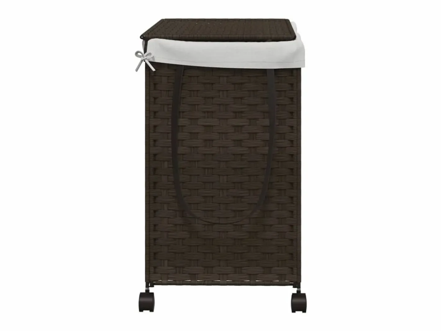 Cesto De Ropa|Cesta para ropa con ruedas marrón oscuro 60x35x60,5 cm