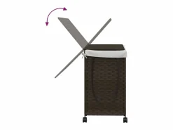 Cesto De Ropa|Cesta para ropa con ruedas marrón oscuro 60x35x60,5 cm