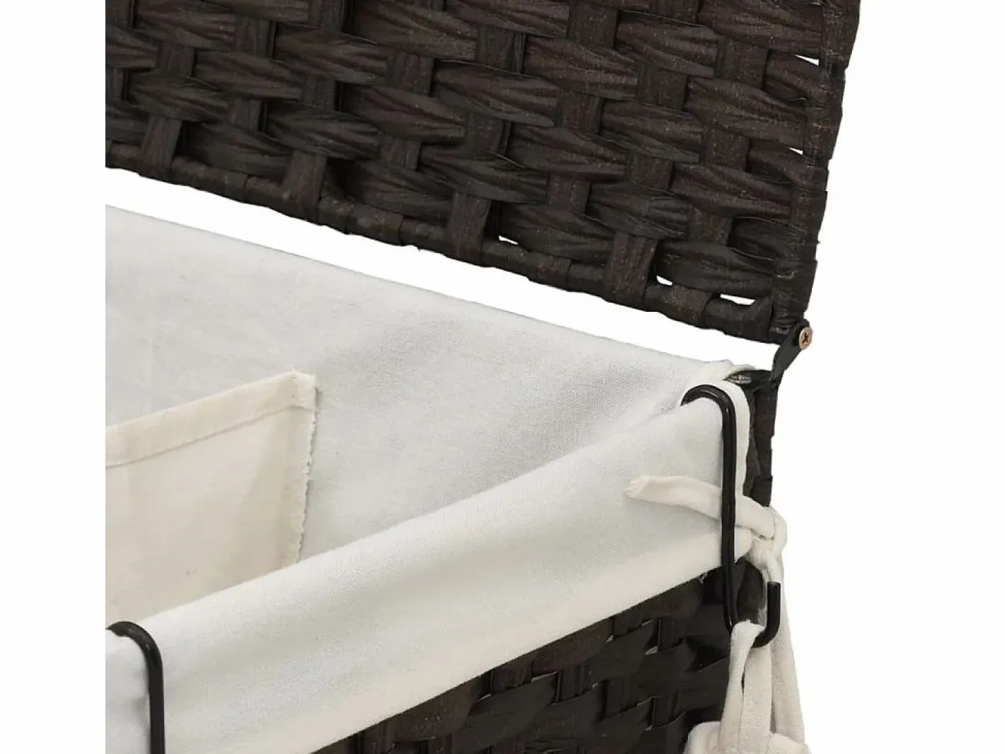 Cesto De Ropa|Cesta para ropa con ruedas marrón oscuro 60x35x60,5 cm