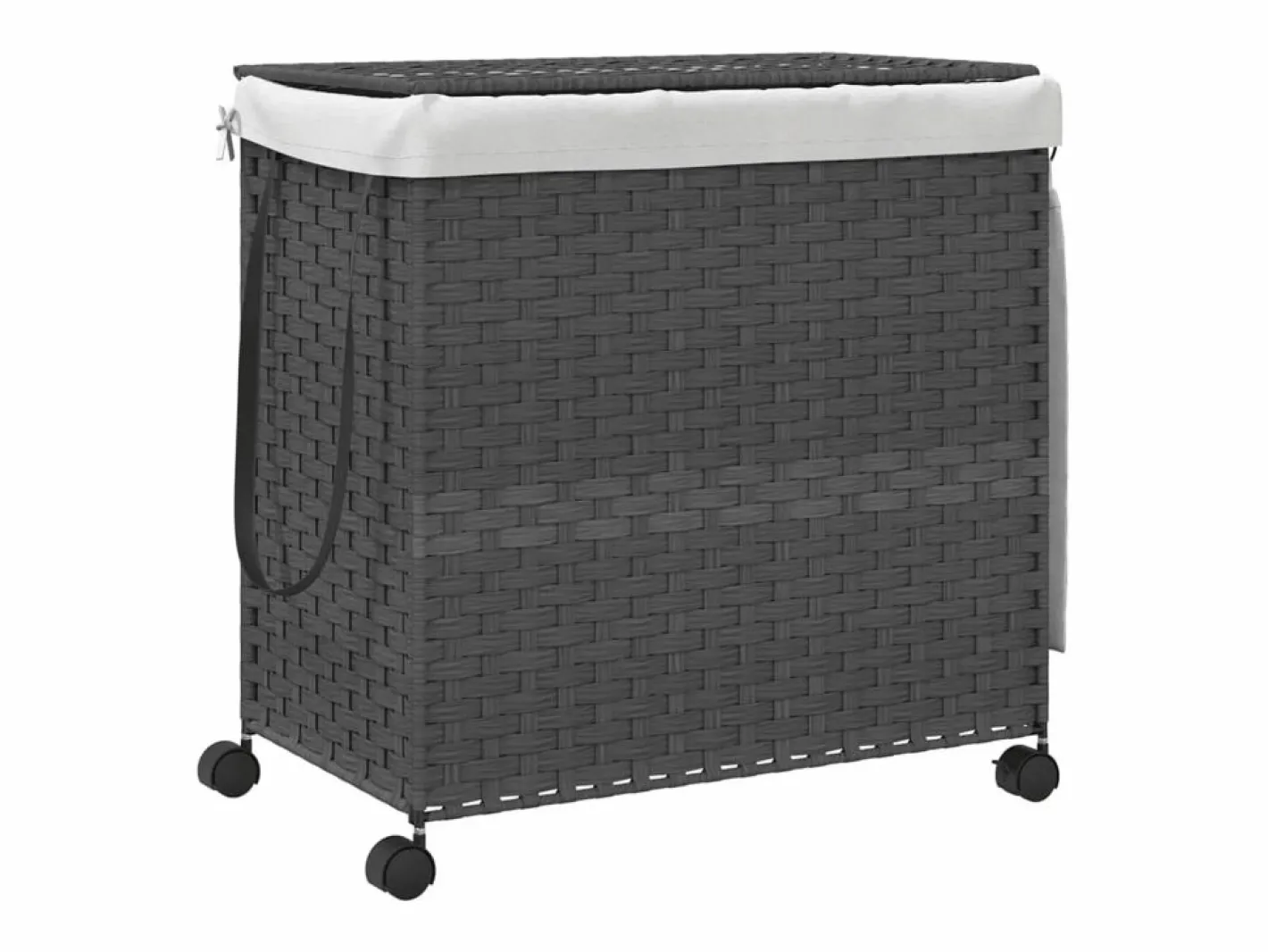 Cesto De Ropa|Cesta para ropa con ruedas 60x35x60,5 cm resina tejida