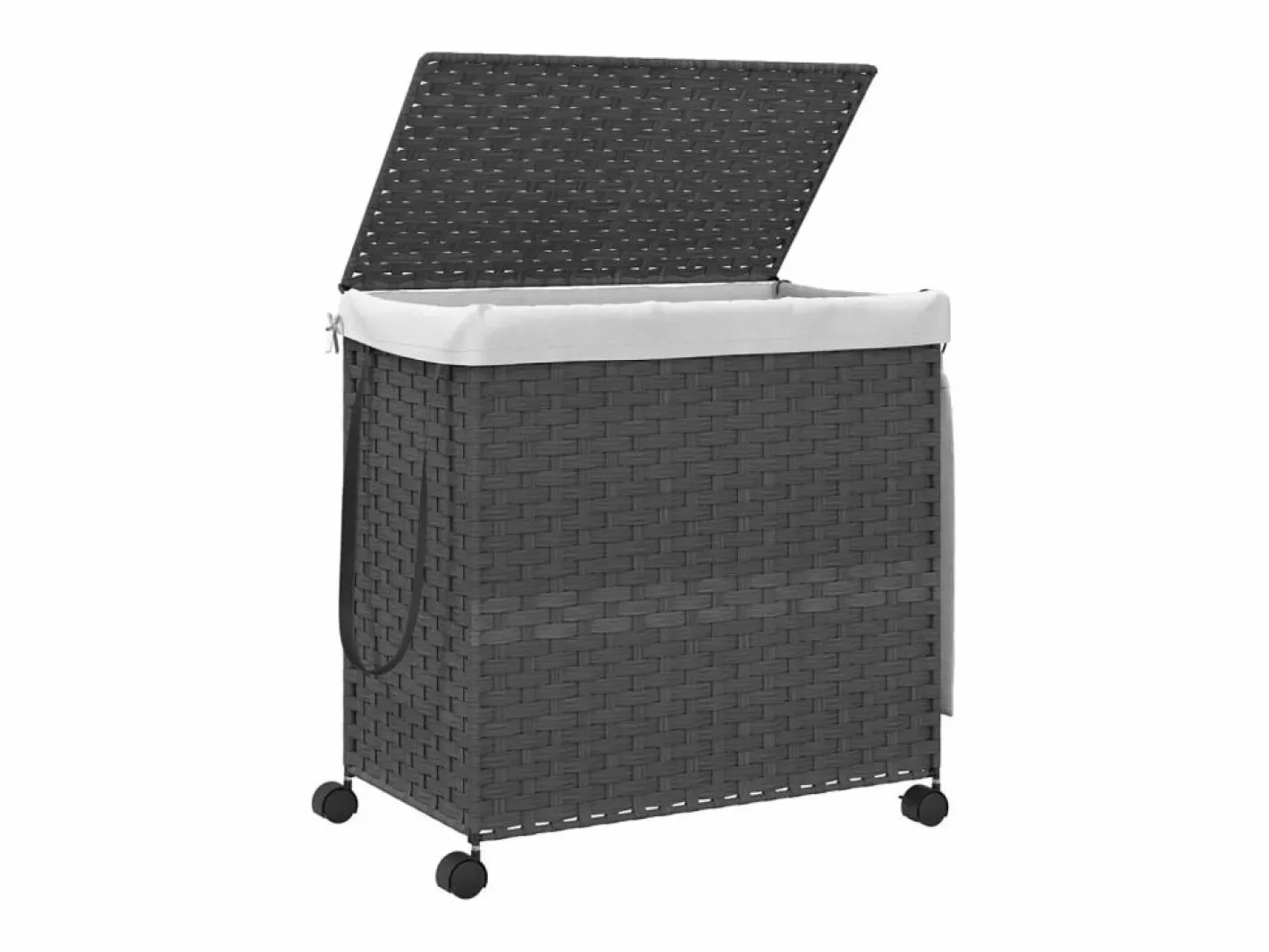 Cesto De Ropa|Cesta para ropa con ruedas 60x35x60,5 cm resina tejida