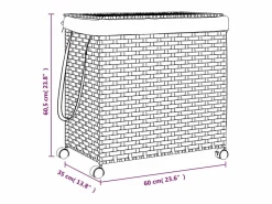 Cesto De Ropa|Cesta para ropa con ruedas 60x35x60,5 cm resina tejida