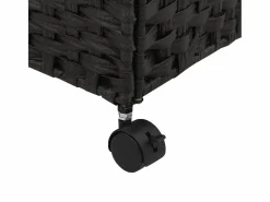 Cesto De Ropa|Cesta para ropa con ruedas negra 60x35x60,5 cm resina tejida
