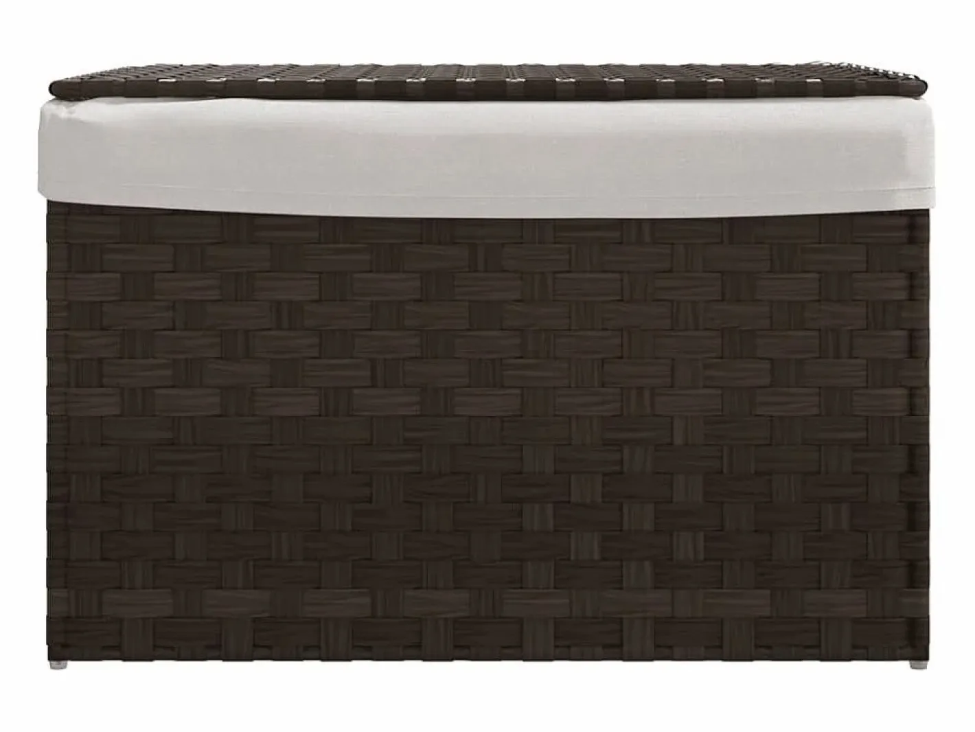 Cesto De Ropa|Cesta para ropa con tapa de resina tejida marrón oscuro