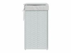 Cesta para ropa con tapa blanca 46x33x60 cm resina tejida Blanco Outlet
