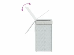 Cesta para ropa con tapa blanca 46x33x60 cm resina tejida Blanco Outlet