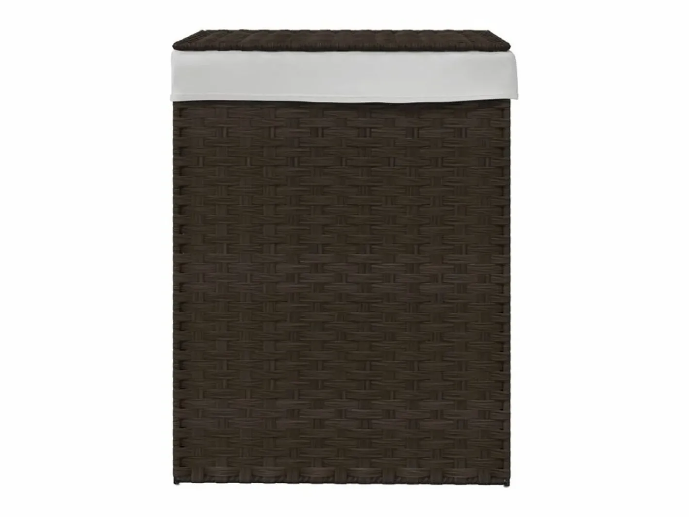 Cesto De Ropa|Cesta para ropa con tapa de resina tejida marrón oscuro