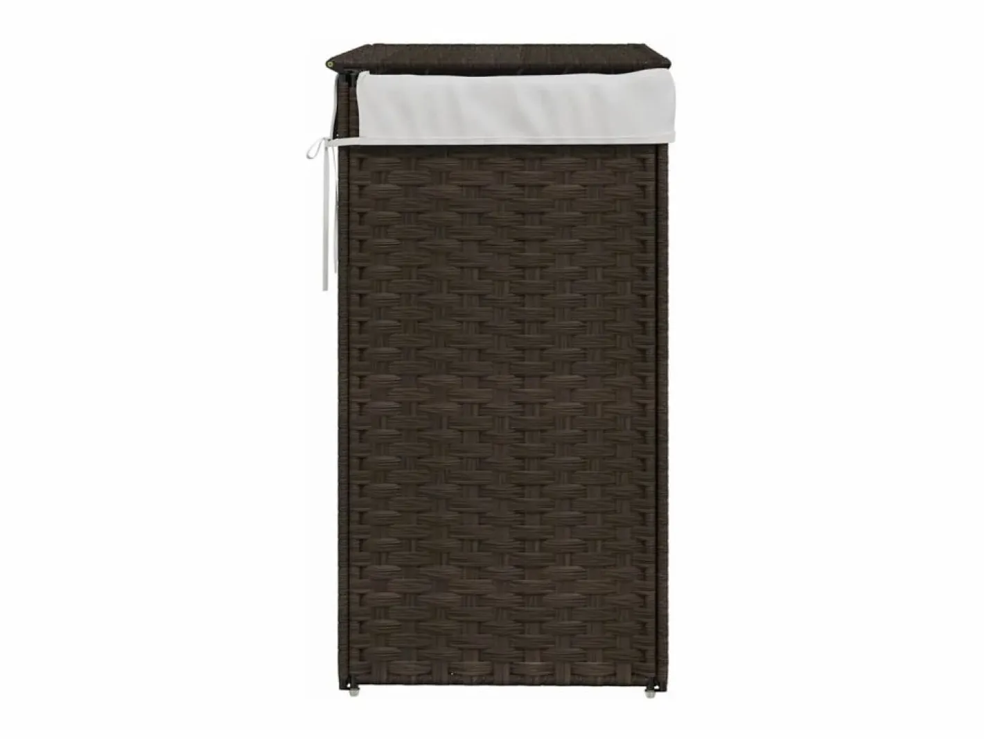 Cesto De Ropa|Cesta para ropa con tapa de resina tejida marrón oscuro