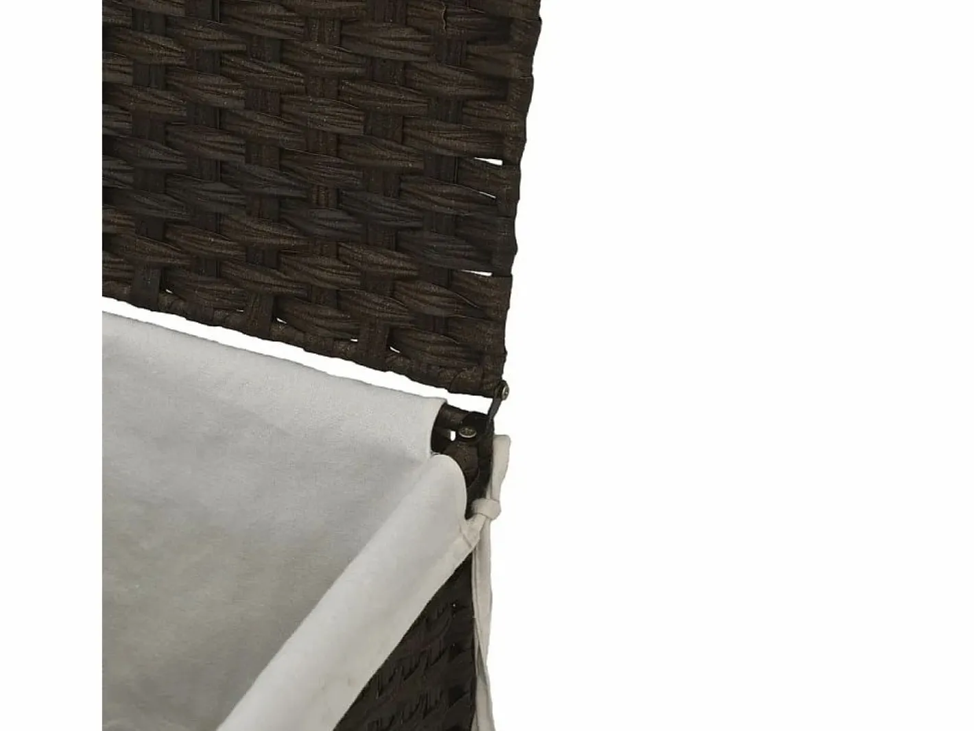 Cesto De Ropa|Cesta para ropa con tapa de resina tejida marrón oscuro