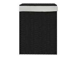 Cesto De Ropa|Cesta para ropa con tapa negra 46x33x60 cm resina tejida