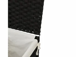 Cesto De Ropa|Cesta para ropa con tapa negra 46x33x60 cm resina tejida
