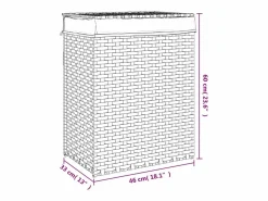Cesto De Ropa|Cesta para ropa con tapa negra 46x33x60 cm resina tejida