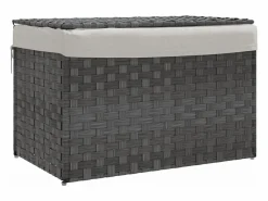 Cesta para ropa con tapa 55,5x35x34 cm resina tejida Gris Hot