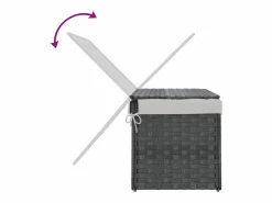 Cesta para ropa con tapa 55,5x35x34 cm resina tejida Gris Hot