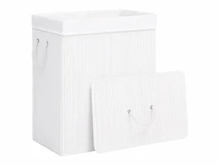 Cesto De Ropa|Cesta para ropa de una sola sección de bambú 83 L