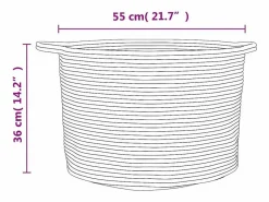 Cesta para ropa marrón y blanca Ø55x36 cm algodón Multicolor Clearance