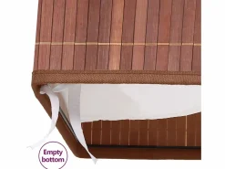 Cesta para ropa sucia con 2 compartimentos, bambú marrón, 100 L Marru00f3n Clearance