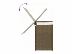 Cesta para ropa sucia con 2 secciones 53x35x57 cm resina tejida^ Outlet