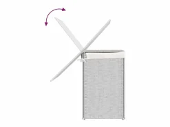 Cesta para ropa sucia con 2 compartimentos blanca 53x35x57 cm resina tejida^ Online
