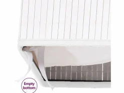 Cesta para ropa sucia de 2 secciones de bambú de 100 L Blanco Online