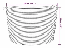 Cesta para ropa sucia gris y blanca Ø60x36 cm algodón Multicolor Best