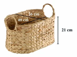 Calicosy Accesorios De Almacenaje|Cesta|Cesta pequeña de jacinto de agua con asas - A21 cm