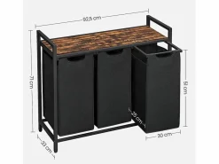 Calicosy Cesto De Ropa|Cesto de ropa con 3 compartimentos de 38L
