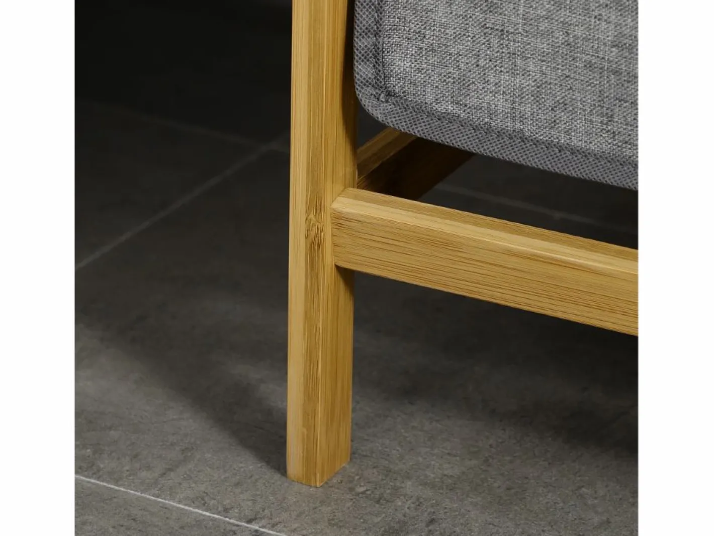 Homcom Cesto de ropa madera natural 63.5x33x73 cm Gris