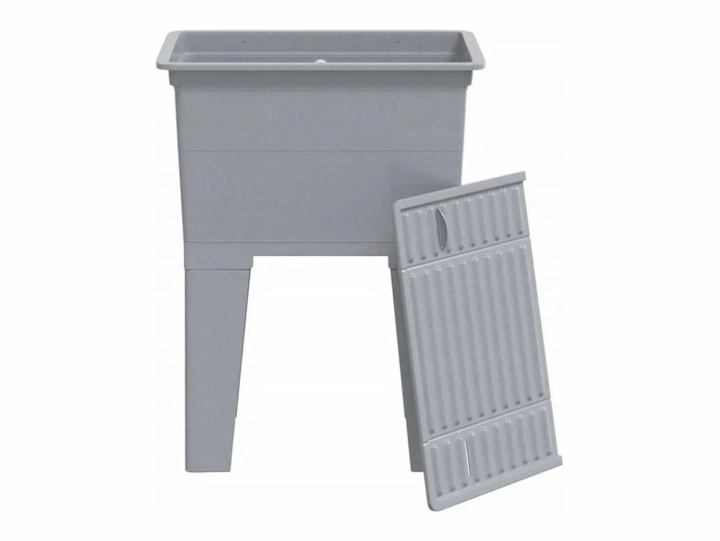 Cesto de ropa sucia 59x41x75 cm resina Gris Online