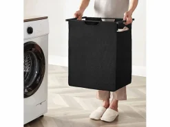 Cesto para la ropa Valora de 65 l, color marrón rústico y negro | un compartimento^ Discount