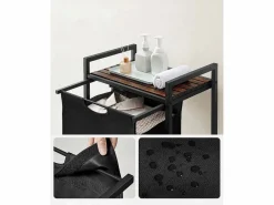 Cesto para la ropa Valora de 65 l, color marrón rústico y negro | un compartimento^ Discount