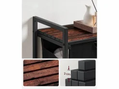 Cesto para la ropa Valora de 65 l, color marrón rústico y negro | un compartimento^ Discount