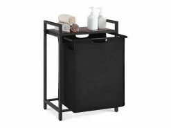 Cesto para la ropa Valora de 65 l, color marrón rústico y negro | un compartimento^ Discount