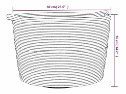Cesto De Ropa|Cesto para ropa beige y blanco Ø60x36 cm algodón