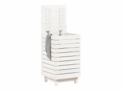 Cesto para ropa 44x44x76 cm madera maciza de pino Blanco Sale