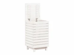 Cesto para ropa 44x44x76 cm madera maciza de pino Blanco Sale
