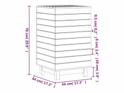 Cesto para ropa 44x44x76 cm madera maciza de pino Blanco Sale