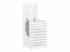 Cesto para ropa 44x44x66 cm madera maciza de pino Blanco Online