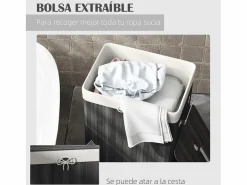 Cesto para ropa sucia Kunzita plegable con asas 60x40x30 cm^Homcom Outlet