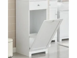 Sobuy Estantería Sobre Inodoro|Cesto para Ropa Sucia,Amario para Baño,40x38x90 cm BZR21-W ES