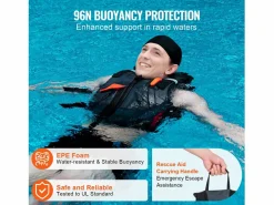 Deportes Náuticos|Chaleco Salvavidas para Deportes Acuáticos SucceBuy - 96N PFD de Flotabilidad para Hombres y Mujeres, Talla L